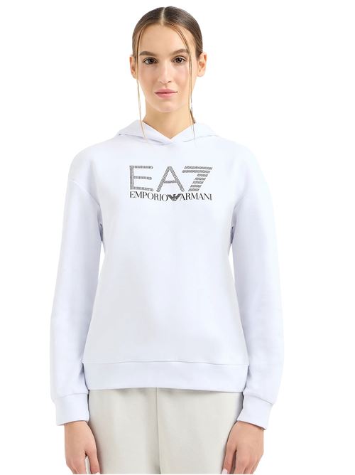 EMPORIO ARMANI Logo Series sweatshirt with rhinestones EA7 | 6RTM311100