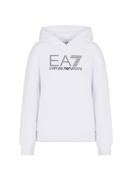 EMPORIO ARMANI Logo Series sweatshirt with rhinestones EA7 | 6RTM311100