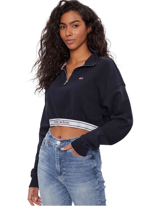 TOMMY JEANS Cropped Sweatshirt with Elastic TOMMY | DW0DW16129DW5