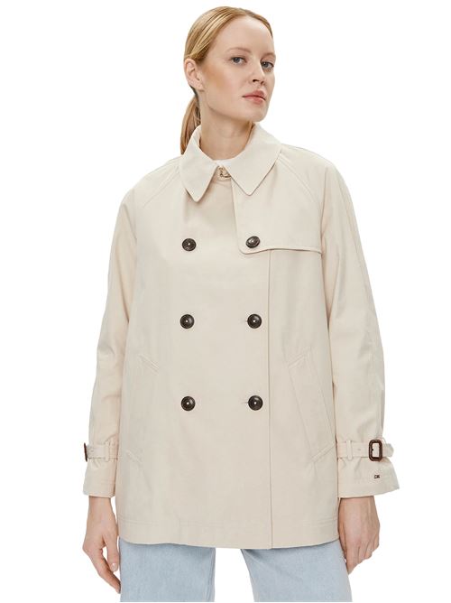 TOMMY HILFIGER Short double-breasted trench coat TOMMY | WW0WW38943ACI