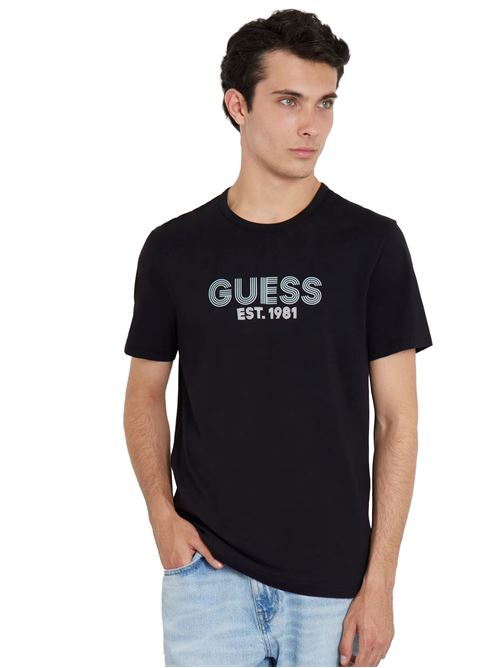 GUESS T-shirt stretch logo frontale GUESS | M4YI30J1314JBLK