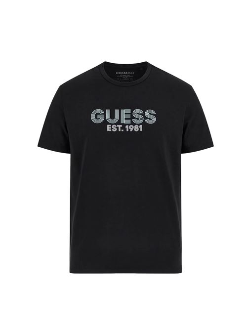 GUESS T-shirt stretch logo frontale GUESS | M4YI30J1314JBLK