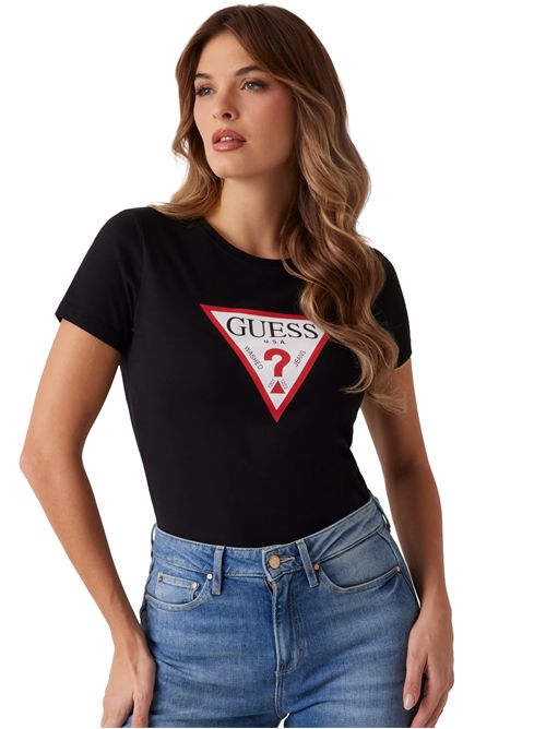 GUESS T-shirt triangle logo GUESS | W1YI1BI3Z14JBLK