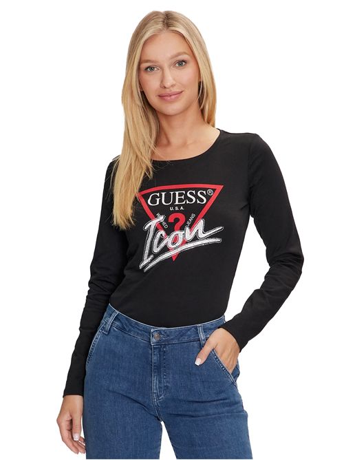 GUESS Icon Tee Pure Jersey GUESS | W4YI33I3Z14JBLK