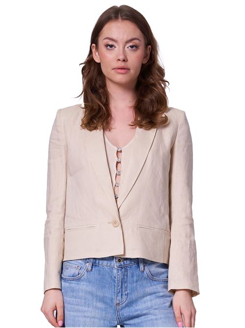 ARMANI EXCHANGE Boxy fit jacket in linen EXCHANGE | 3DYG12YN1RZ1787