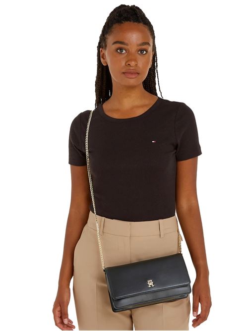 TOMMY HILFIGER Shoulder bag with flap TOMMY | AW0AW16109BDS