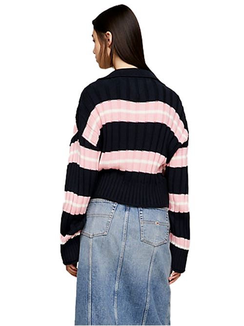 TOMMY JEANS Striped Squared Crop Sweater TOMMY | DW0DW17321C1G