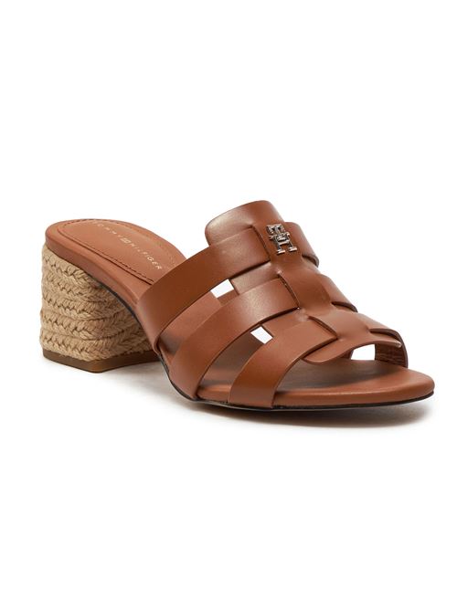 TOMMY HILFIGER Leather sandals with rope heel TOMMY | FW0FW08049GQS