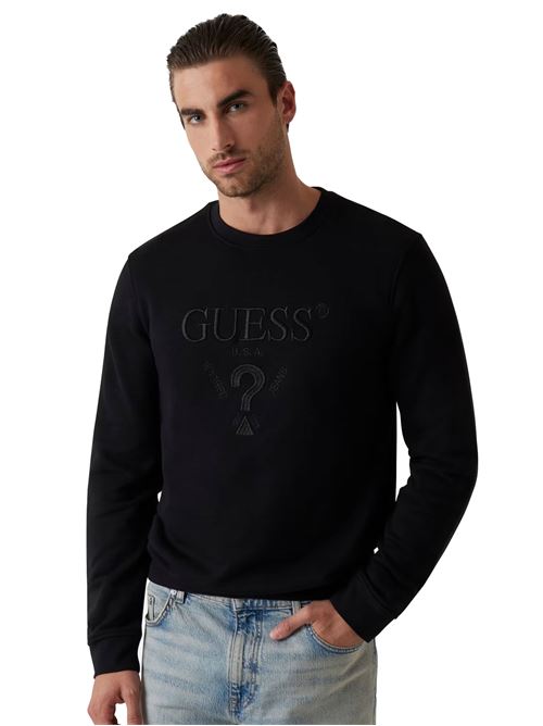 GUESS Felpa Garzata con logo GUESS | M5RQ08KCN01JBLK